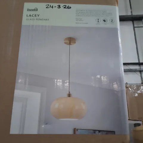 BOXED DUNELM LACEY GLASS PENDANT LIGHT