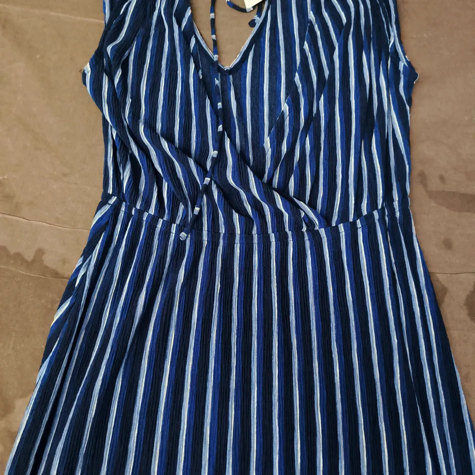 MNG 424 DRESS IN BLUE STRIPE SIZE UK 8