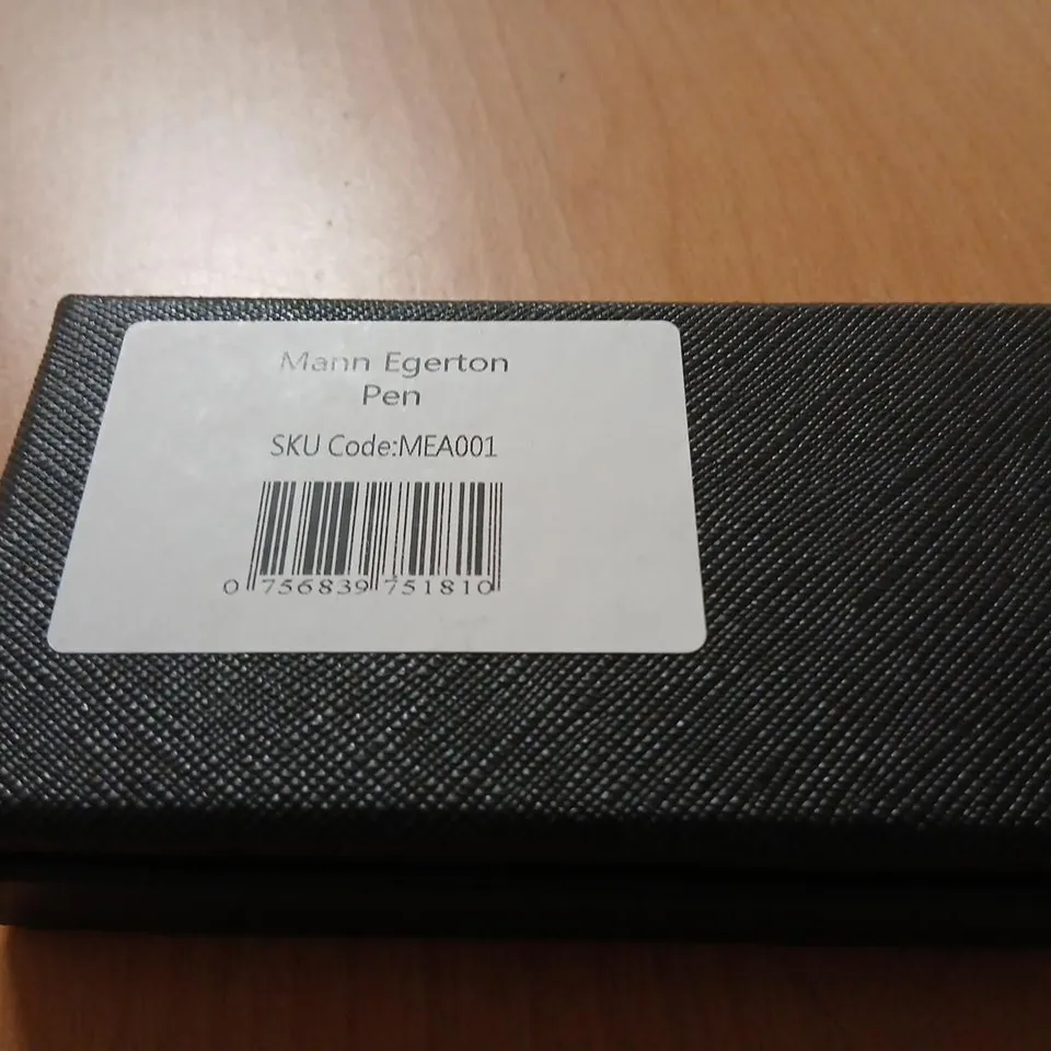 MANN EGERTON PEN - BLACK RESIN WITH GOLD TRIM, BOXED