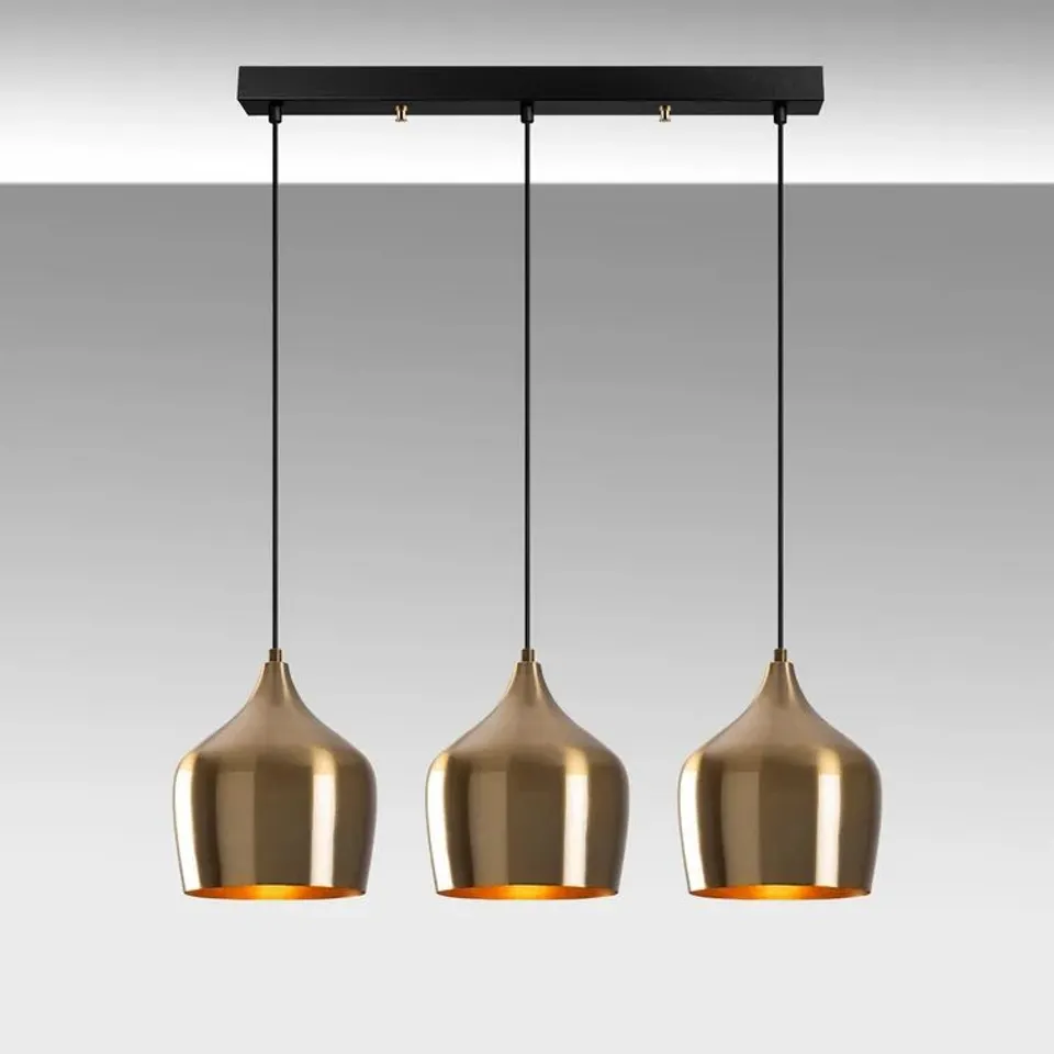 BOXED - TACONIC 3-LIGHT KITCHEN ISLAND DOME PENDANT SHADE FIXTURE