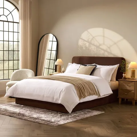 BOXED DUSK ASCOT OTTOMAN STORAGE BED - CAPPUCCINO // SIZE: 4FT SMALL DOUBLE (2 BOXES)