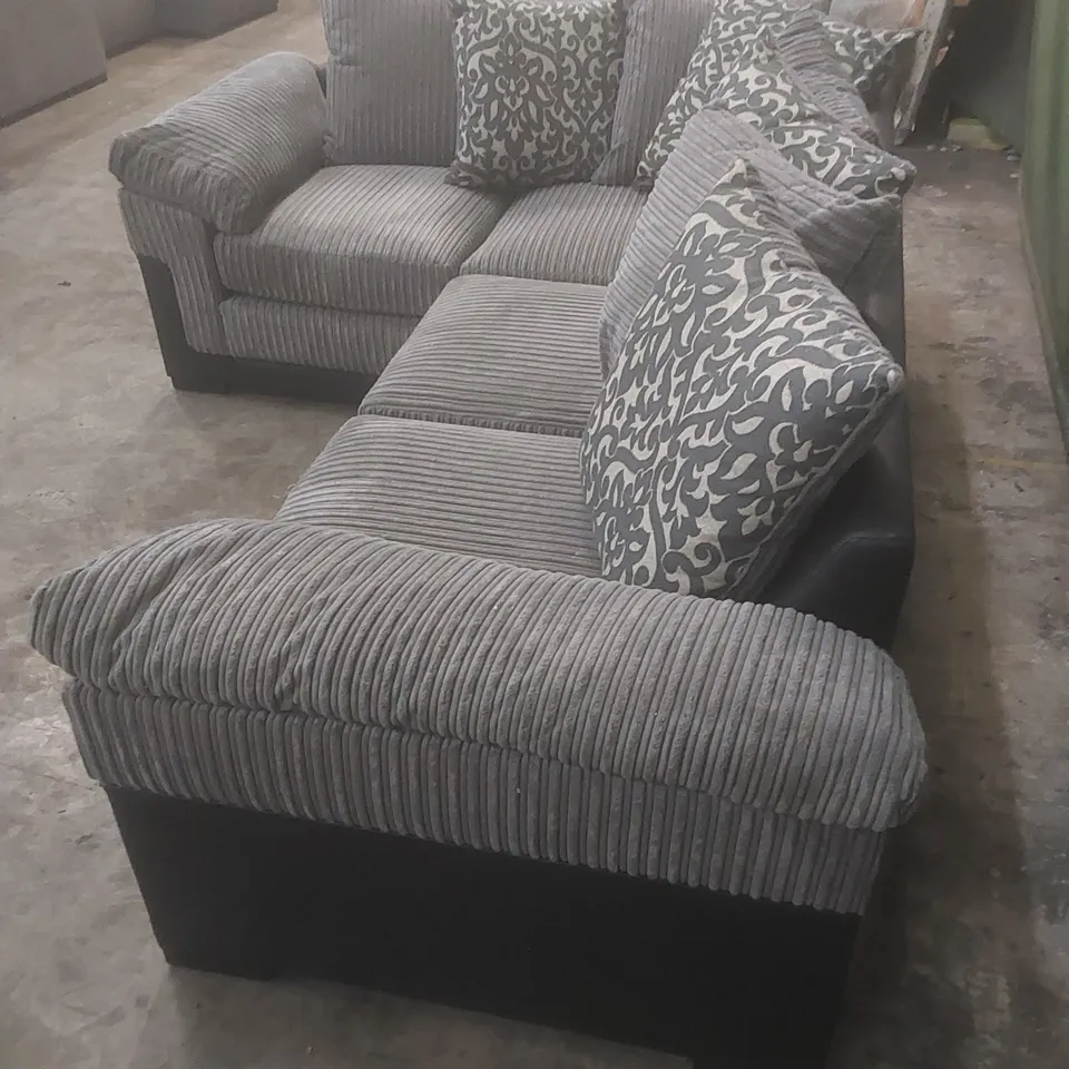 DESIGNER PHOENIX CORNER SOFA - GREY/BLACK