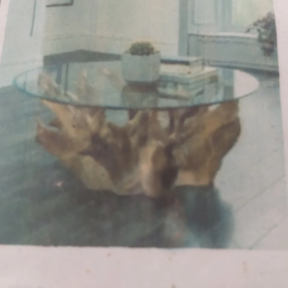 PALLET CONTAINING 3 HOMESDIRECT365 TEAK ROOT DRIFT COFFEE TABLE BASES