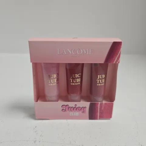 LANCÔME JUICY TUBES ORIGINAL LIP GLOSS TRIO – 3 X MINI TUBES, PINK BOX