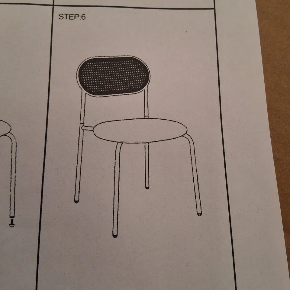 BOXED SET OF 6 BEIGE DINING CHAIRS