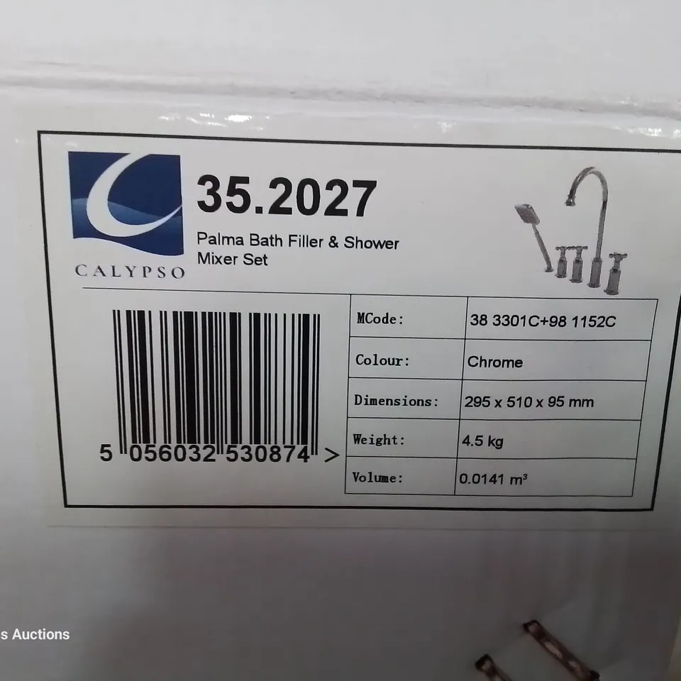 BRAND NEW BOXED DESIGNER PALMA BATH & SHOWER MIXER SET CHROME