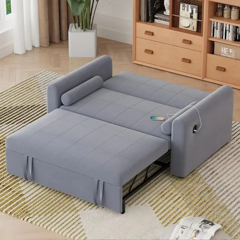 BOXED 2 SEATER SOFA BED, 3 IN 1 CONVERTIBLE CORNER SOFA BED WITH USB & TYPE PORTS (2 BOXES)