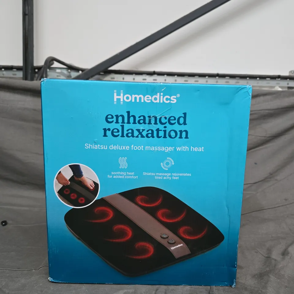 HOMEDICS ENHANCED RELAXATION SHIATSU DELUXE FOOT MASSAGER WITH HEAT – BOXED