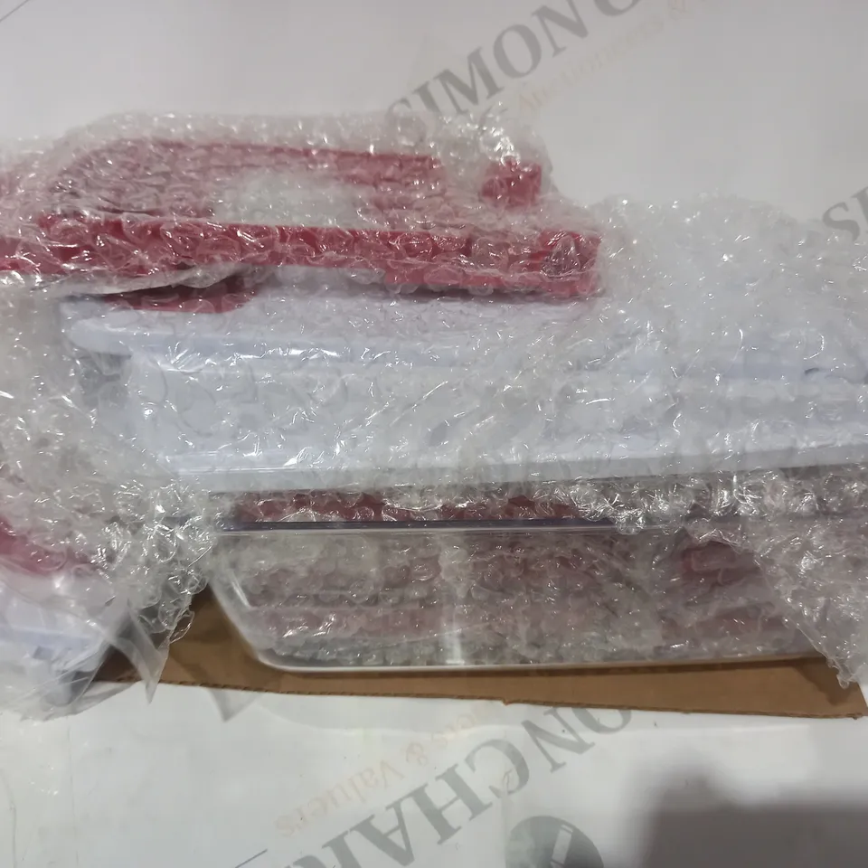 BOXED COOK'S ESSENTIALS CHOPPER 8 SLICE & DICE BLADES IN RED