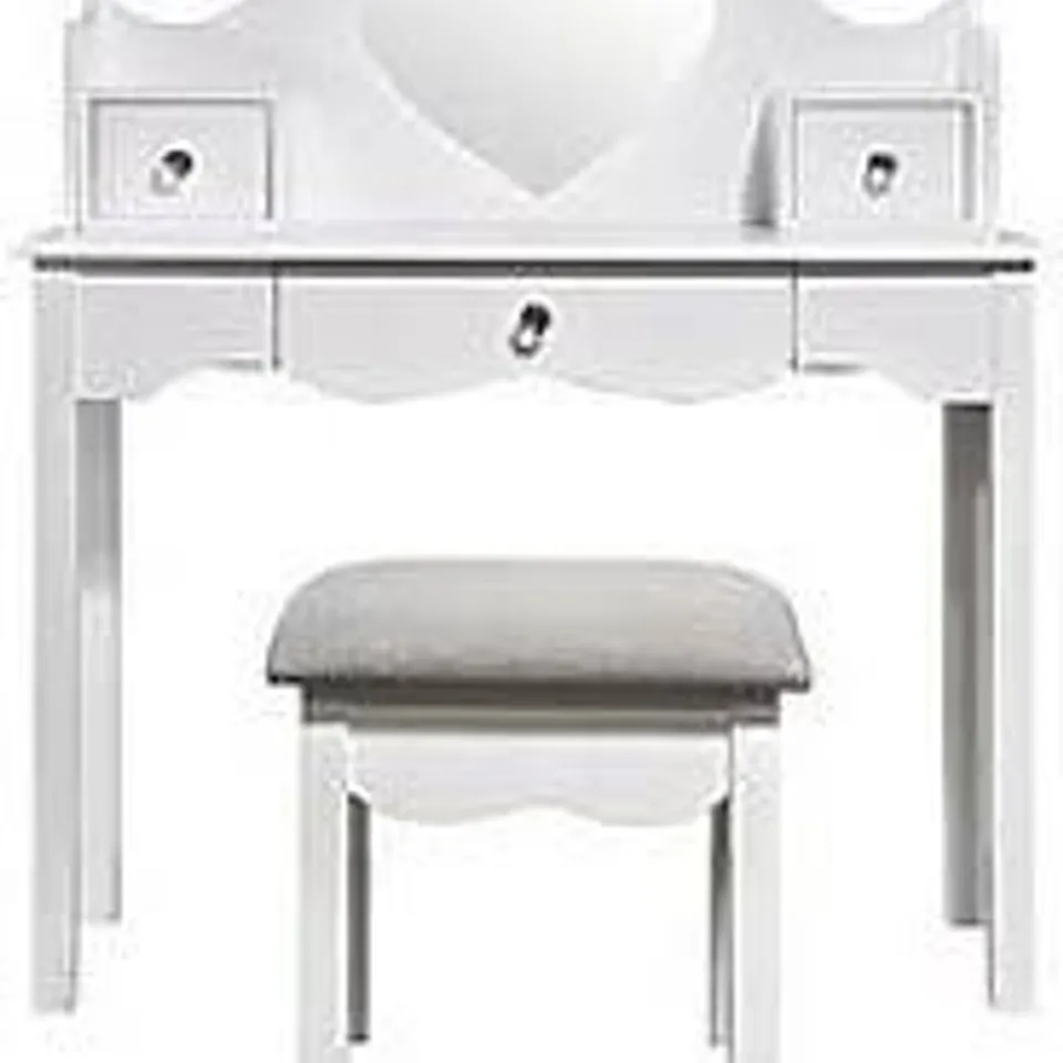 BOXED GRADE 1 TIA DRESSING TABLE WITH STOOL WHITE