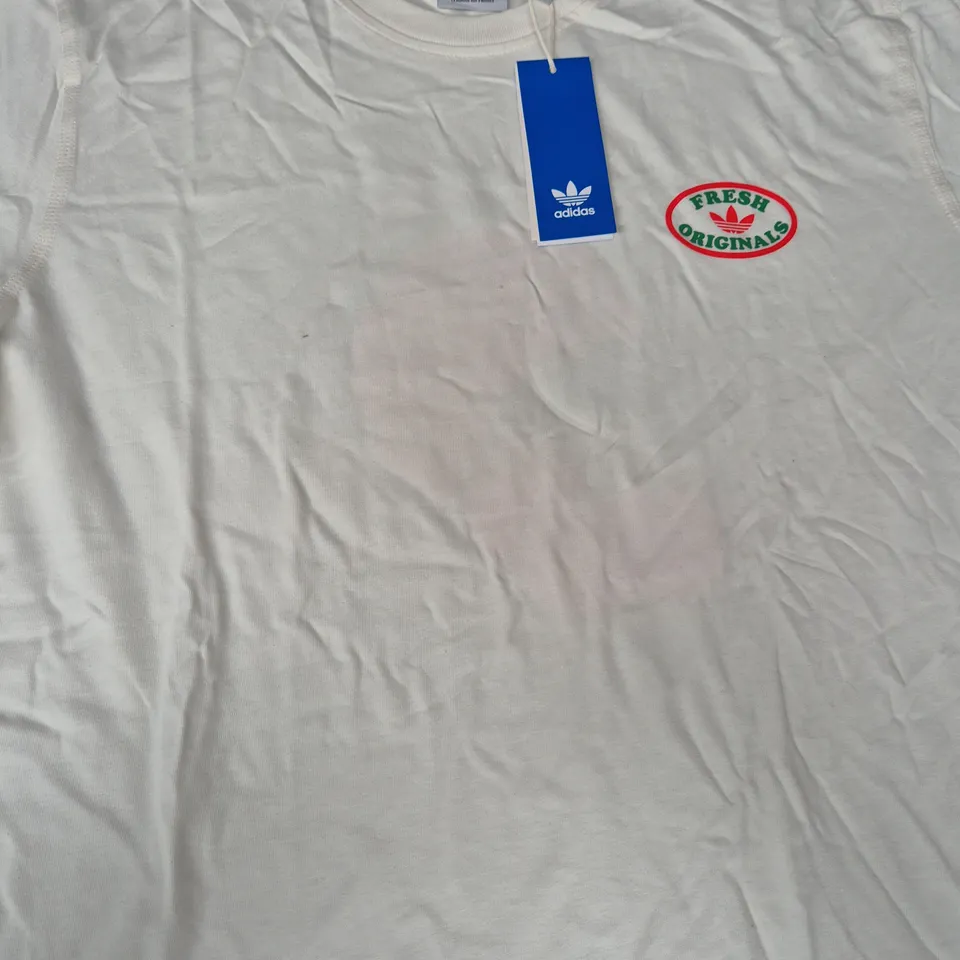 ADIDAS CHERRY T-SHIRT IN CREAM SIZE UK LARGE