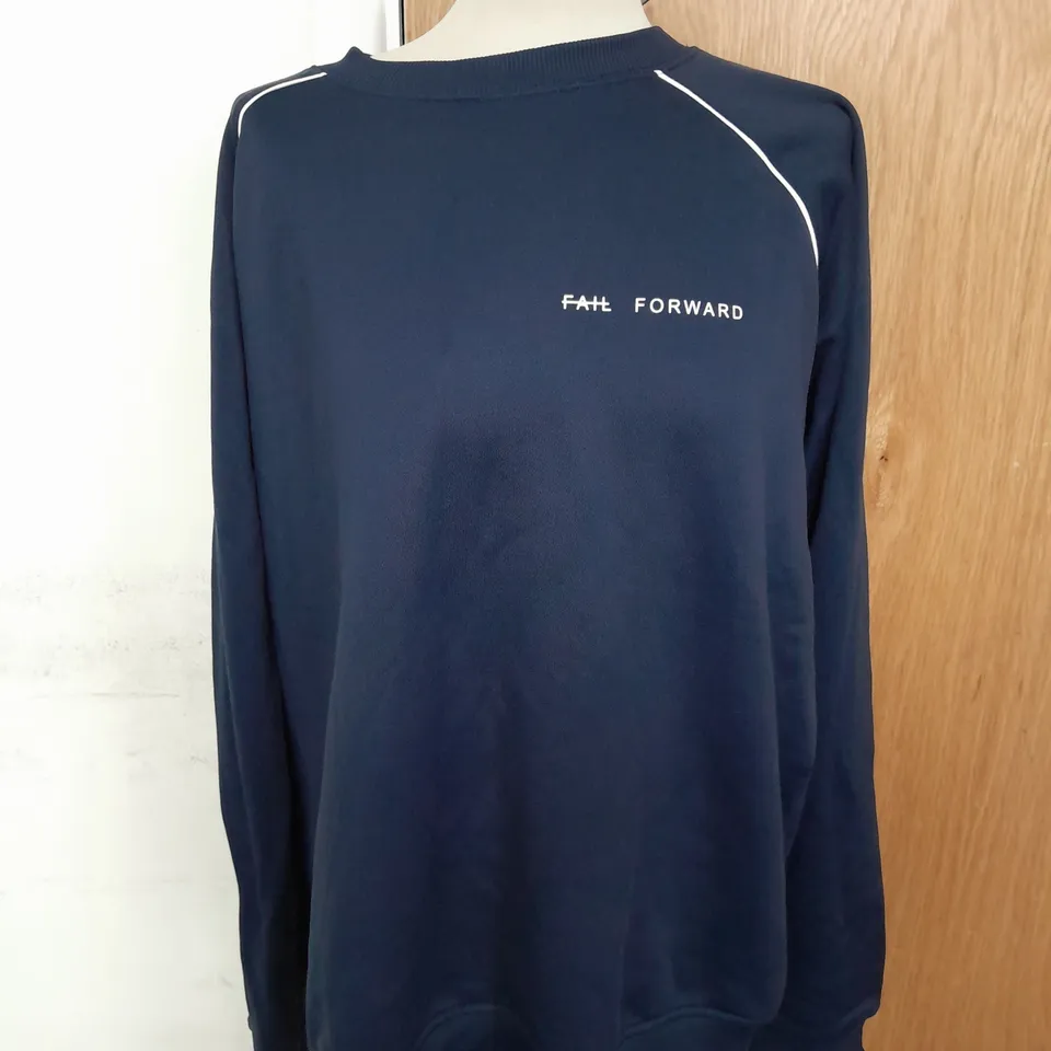FAIL FORWARD SWEATSHIRT IN NAVY SIZE XL