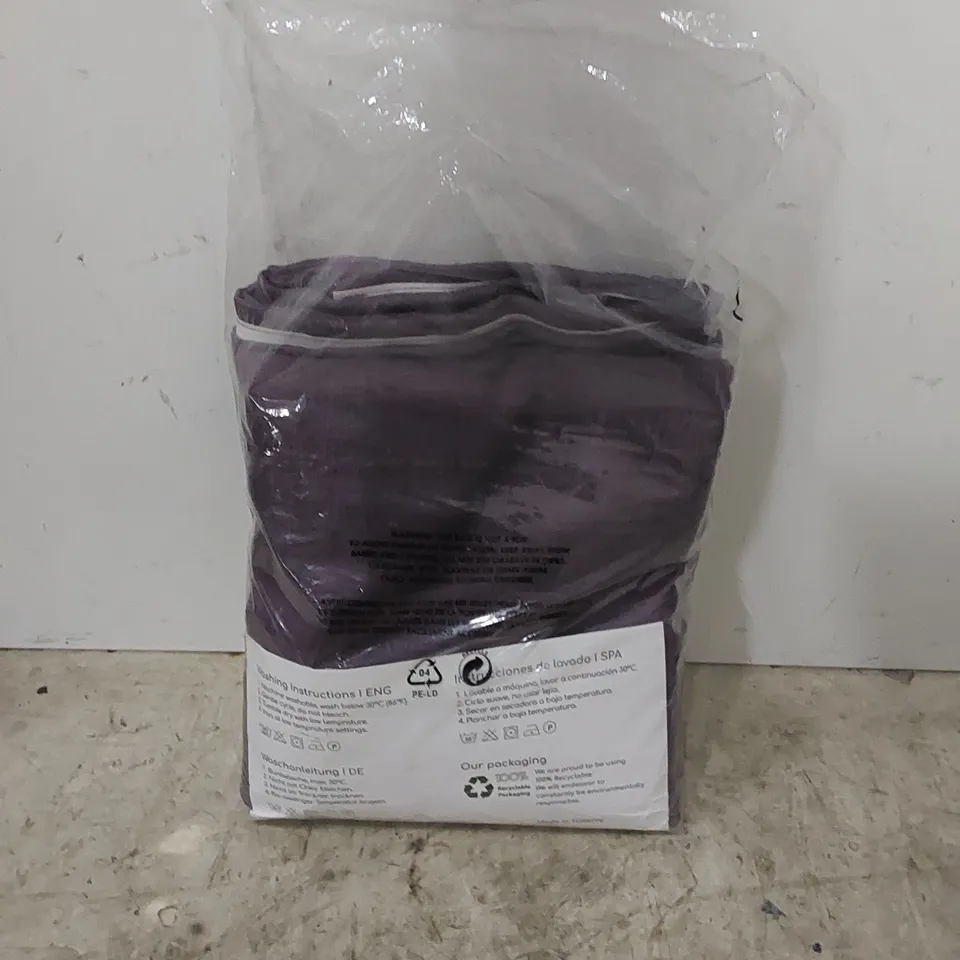 BAGGED EXTRA LONG & EXTRA WIDE FAUX LINEN CURTAIN PANELS - PURPLE // SIZE: 280 X 225CM