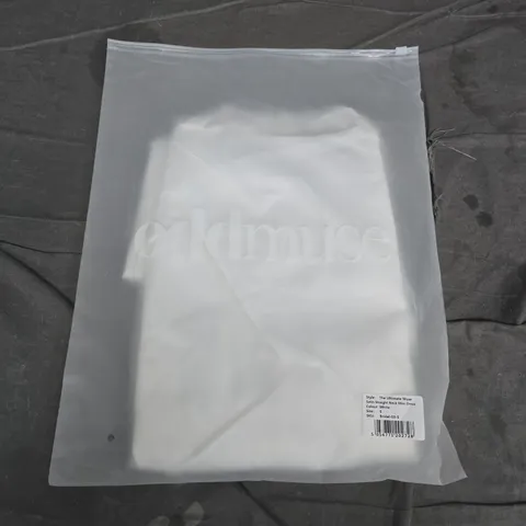 BAGGED ODDMUSE THE ULTIMATE MUSE SATIN STRAIGHT NECK MINI DRESS – WHITE, SIZE S (BRIDAL-03-S)