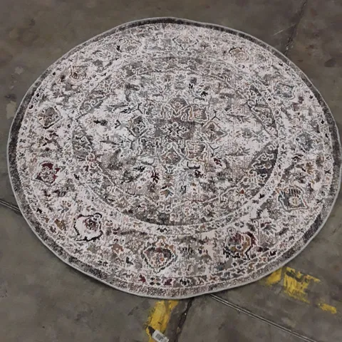 ROUND PATTERNED AREA RUG β BEIGE & GREY 130X130CM APPROX