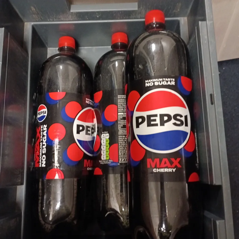 LOT OF 3 BOTTLES OF PEPSI MAX CHERRY L PER BOTTLE