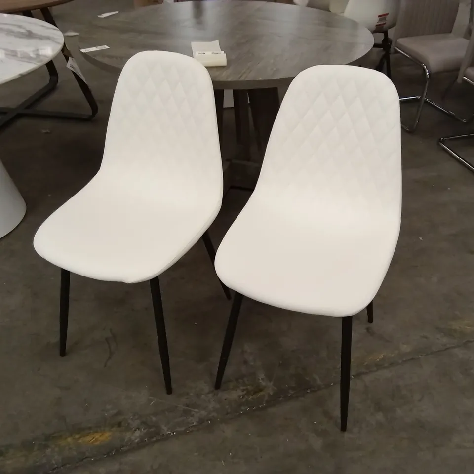 SET OF 2 DESIGNER FAUX LEATHER DINING CHAIRS