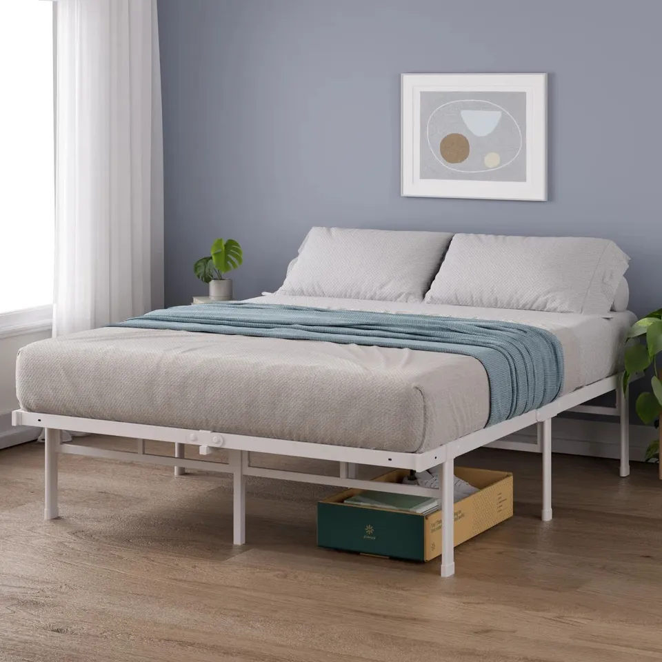 BOXED NIKOAL MODERN METAL BED FRAME 35CM/14IN HEIGHT - DOUBLE
