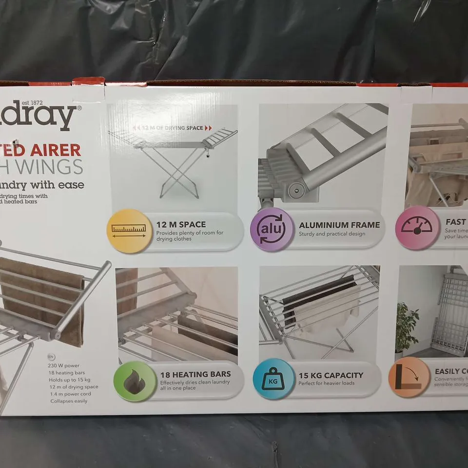 BOXED BELDRAY HEATED AIRER WITH WINGS