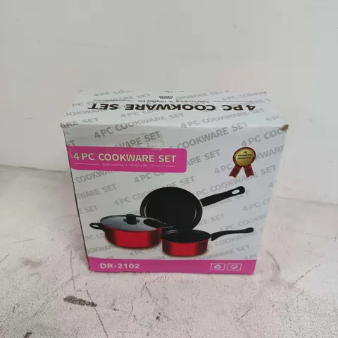 BOXED 4PC COOKWARE SET IN RED