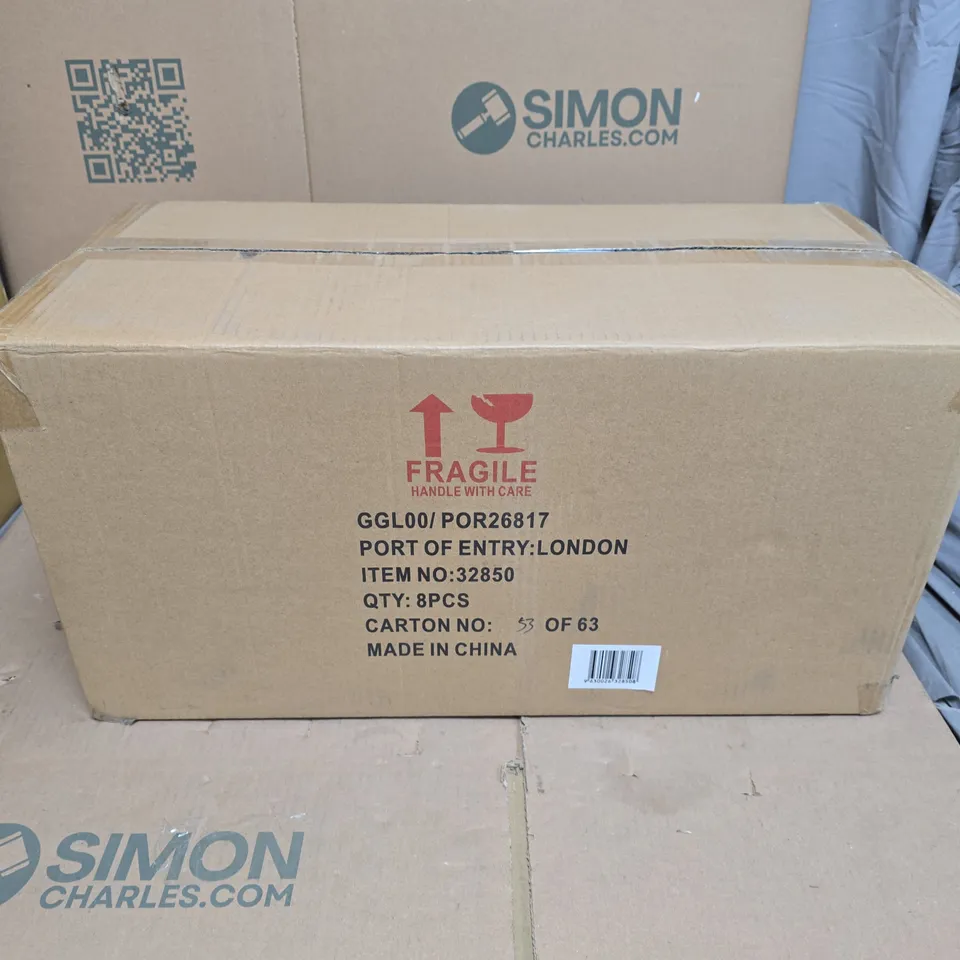 GISELA GRAHAM - CERAMIC LEMON PATTERN CAKE STAND ON PEDESTAL - BOX OF 8PCS