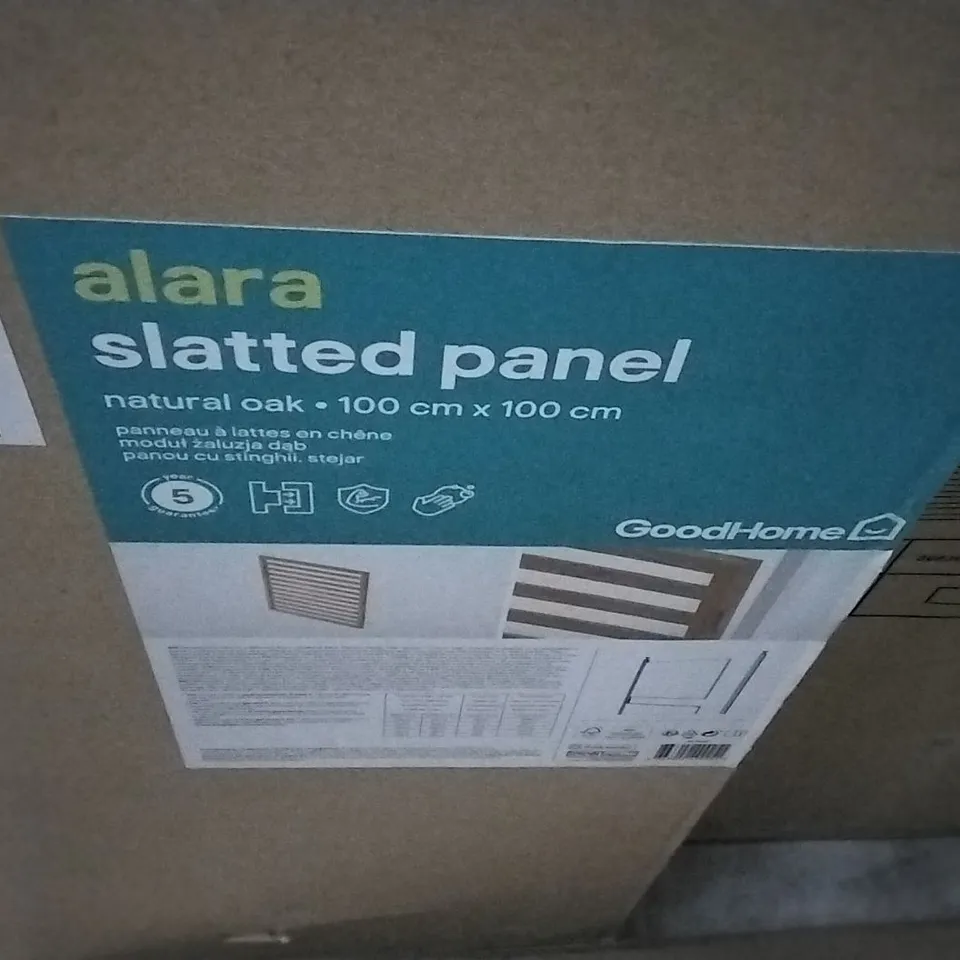 BOXED ALARA SLATTED PANEL NATURAL OAK 100 X 100CM