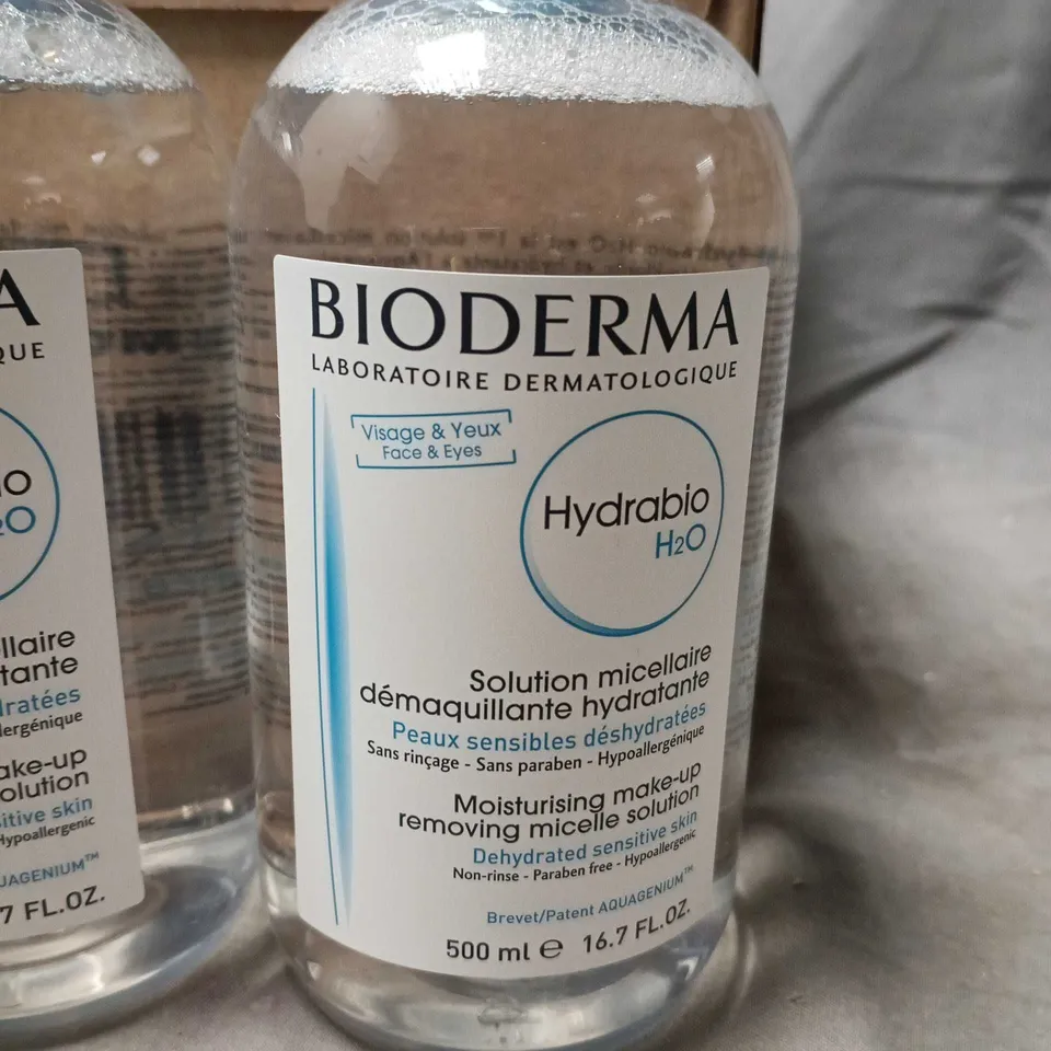 LOT OF 12 BIODERMA 500ML MOISTURISING MAKE-UP REMOVING MICELLE SOLUTIONS