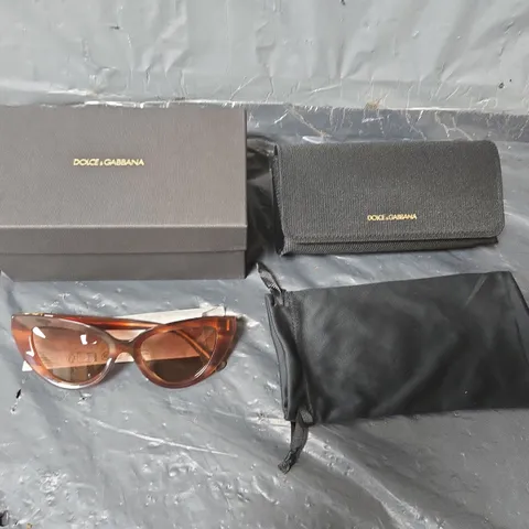 DOLCE & GABBANA 0DG4497 CAT EYE SUNGLASSES - BROWN