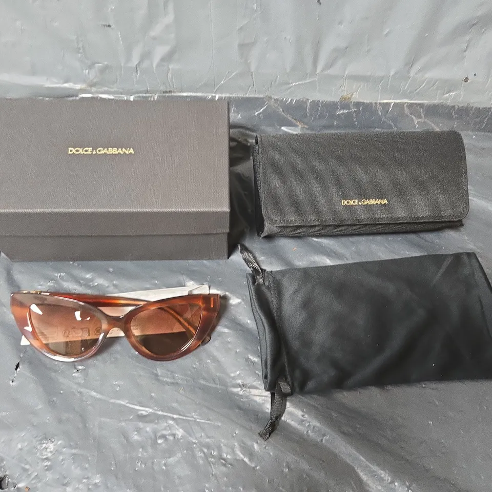 DOLCE & GABBANA 0DG4497 CAT EYE SUNGLASSES - BROWN