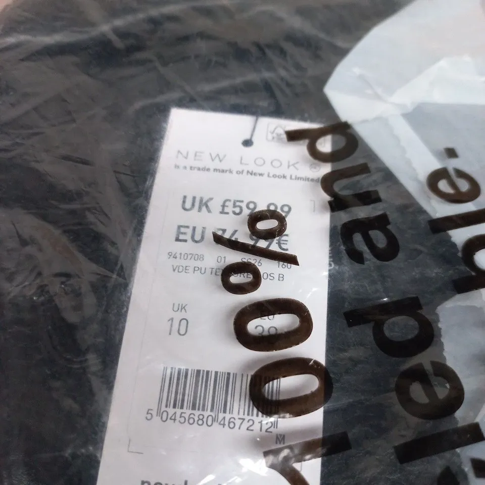 NEW LOOK BLACK FAUX LEATHER JACKET – UK 10 (EU 40)