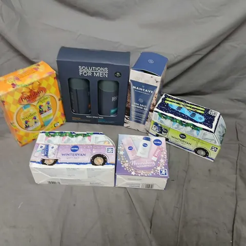 SIX ASSORTED GIFT SETS TO INCLUDE; NIVEA, MANCAVE AND BRAZILIAN