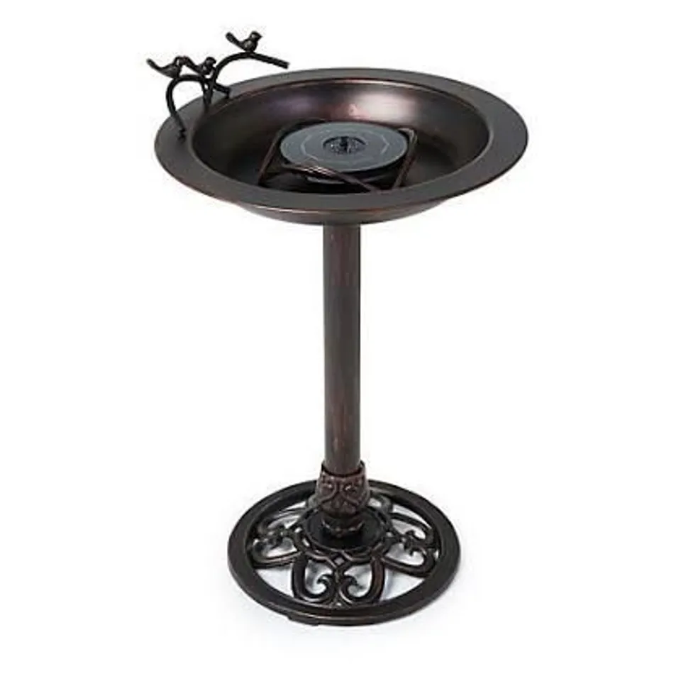 BOXED BERNINI FONTANA STEEL SOLAR BIRD FOUNTAIN 