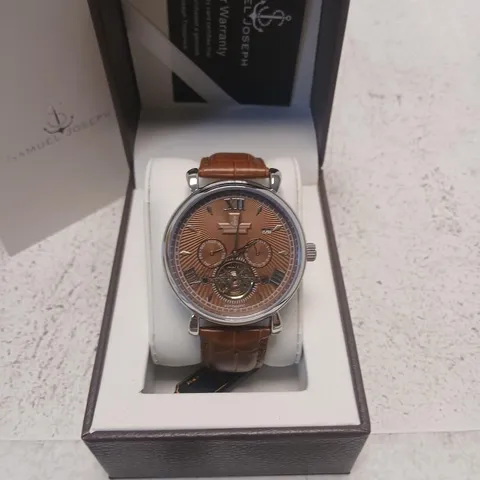 SAMUEL JOSEPH AUTOMATIC LIMITED EDITION SILVER BROWN WATCH