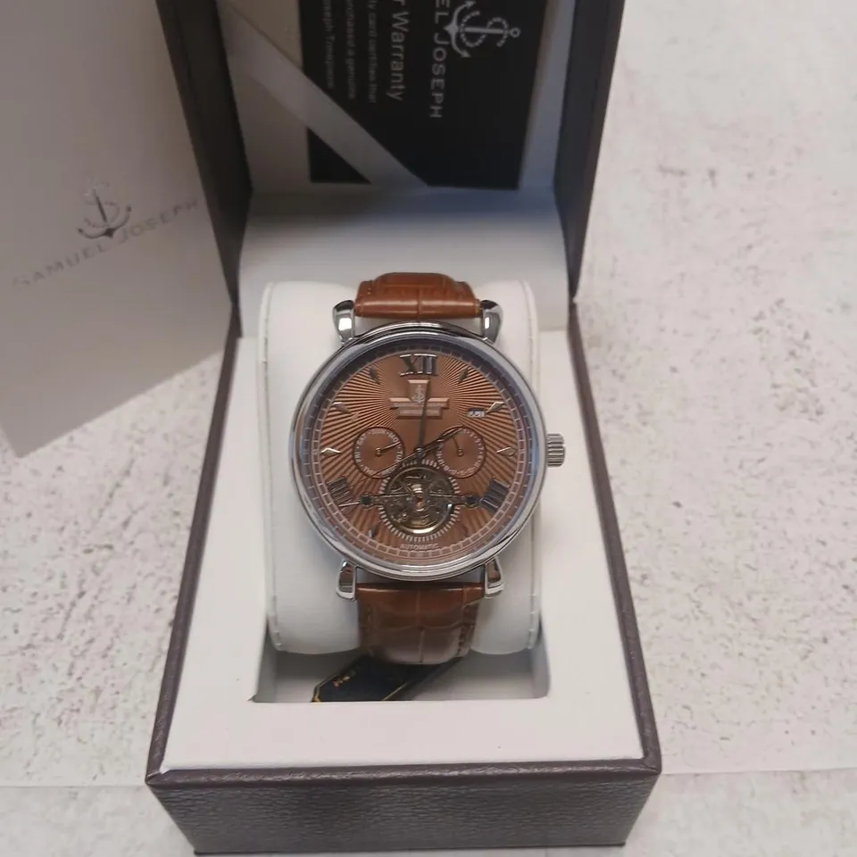 SAMUEL JOSEPH AUTOMATIC LIMITED EDITION SILVER BROWN WATCH