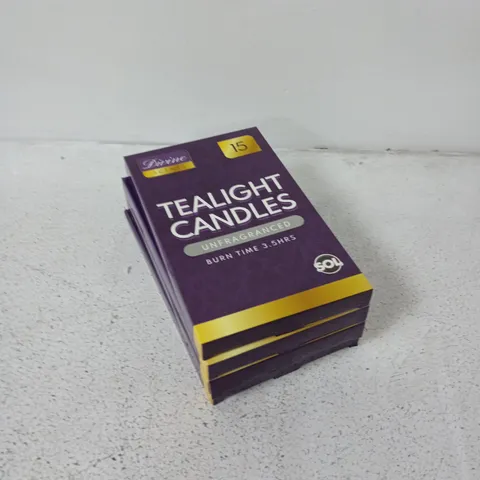 Divine Tealight Candles – 15 per pack, set of 4 boxes (Unfragranced)