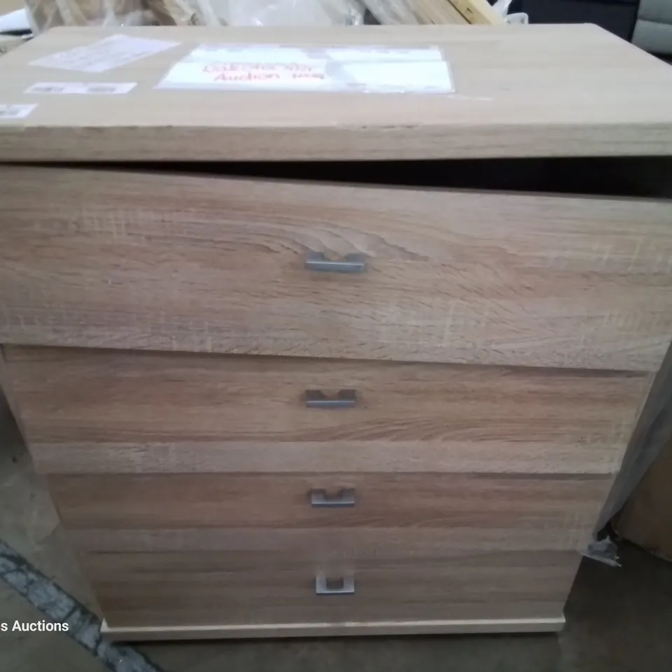 DESIGNER DAKOTA 4 DRAWER CHEST MATT LIGHT RUSTIC OAK