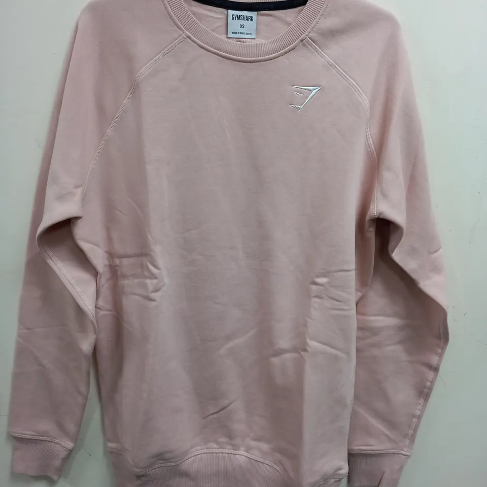 GYMSHARK PALE PINK CREW JUMPER - XS