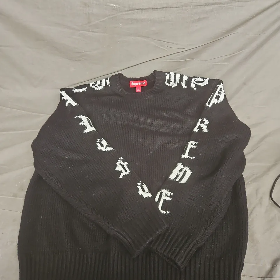 SUPREME KNITTED CREWNECK  SWEATER - BLACK, SIZE M