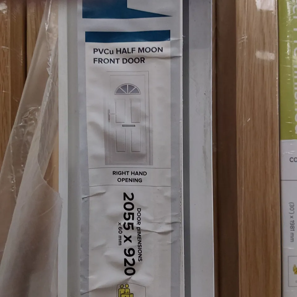 UPVC WHITE HALF MOON FRONT DOOR RH OPENING 2055 × 920mm