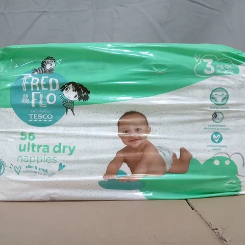 FRED & FLO PACK OF 56 ULTRA DRY NAPPIES SIZE 3