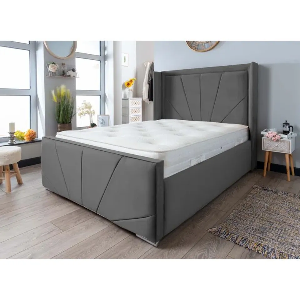 BOXED AMANY UPHOLSTERED OTTOMAN STORAGE BED (BOXES 2 & 3 OF 3 ONLY)