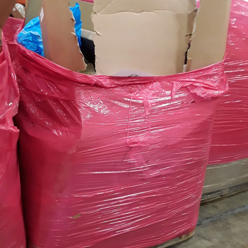 PALLET OF ASSORTED PRODUCTS INCLUDING RETRACTABLE SAFETY GATE, BABY'S PLAYPEN, OFFICE CHAIR, DIGITAL RICE COOKER 1.5L