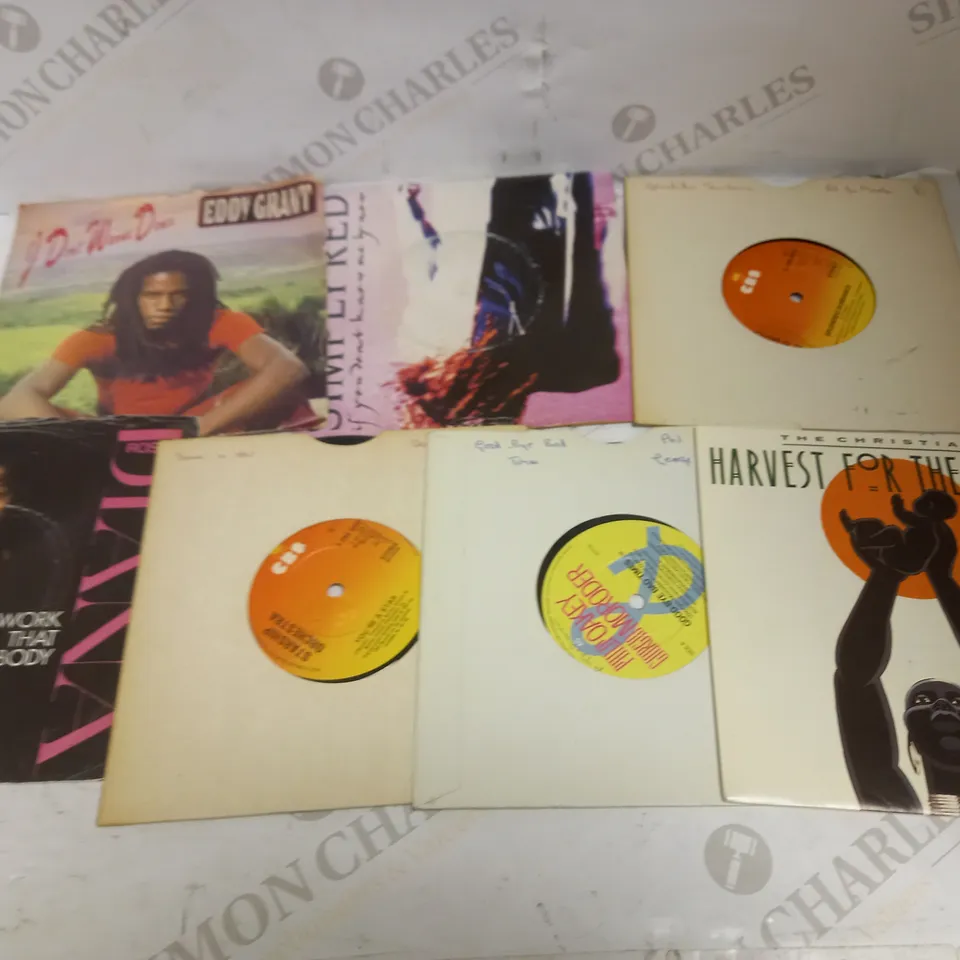 LOT OF APPROXIMATELY 20 VINYL SINGLES, TO INCLUDE DIANA ROSS, EDDY GRANT, STARSHIP ORCHESTRA, ETC