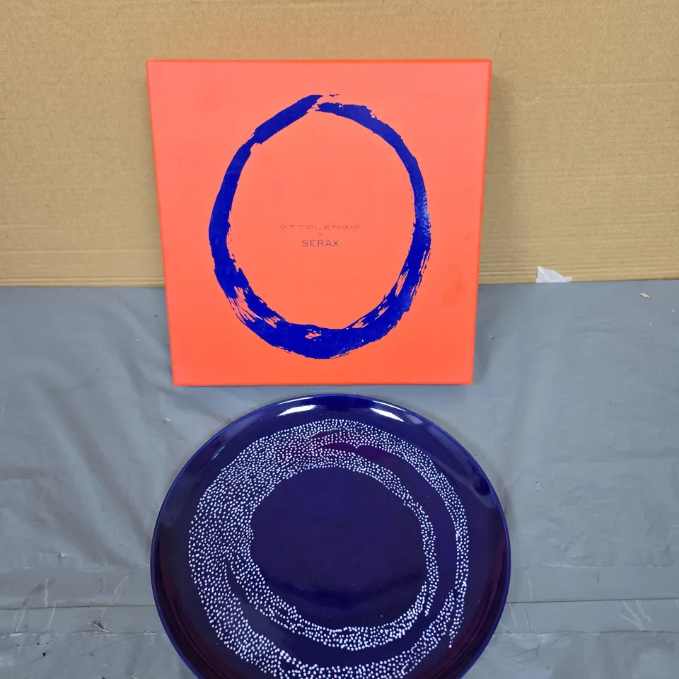 OTTOLENGHI X SERAX PLATE - LAPIS LAZULI SWIRL-DOTS WHITE, 26 CM (SET OF 2)