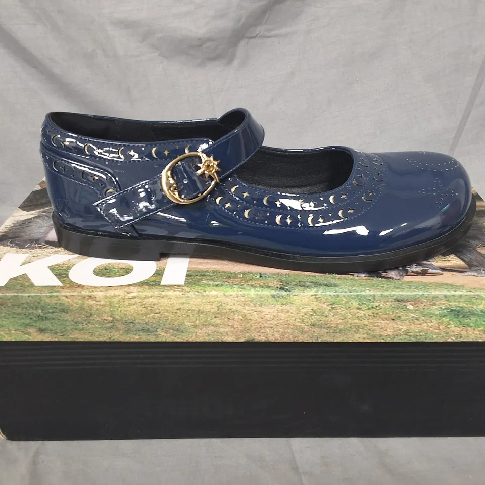 BOXED KOI ELIRA MOON VEIL MARY JANE'S IN MIDNIGHT BLUE- UK 6