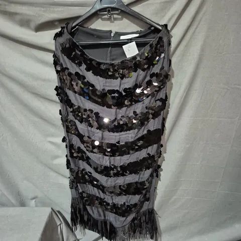 H&M EDITION WOMEN'S SEQUIN FRINGE DRESS – UK 12 (EUR 40)