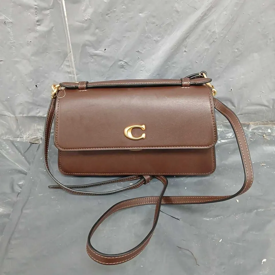 COACH GLOVETANNED JUNO LEATHER BACK IN BROWN