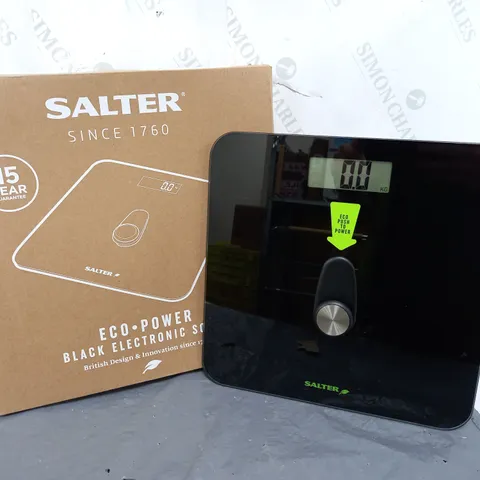 BOXED SALTER ECO POWER BLACK ELECTRONIC SCALES