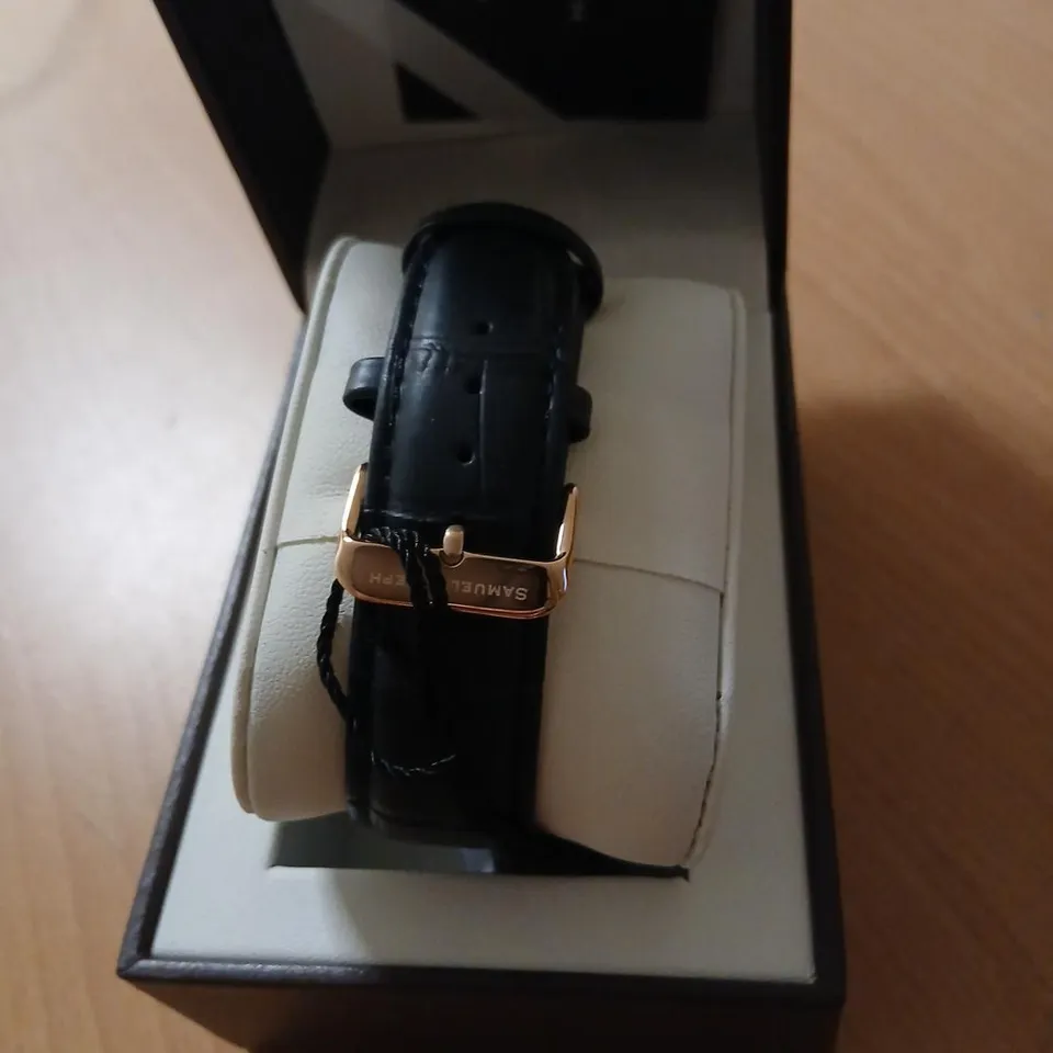 SAMUEL JOSEPH AUTOMATIC LIMITED EDITION ROSE GOLD BLUE WATCH – BOXED