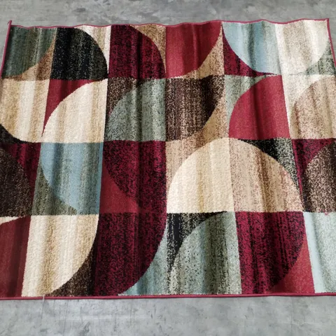 QUALITY DESIGNER WELL WOVEN BARCLAY RUG IN IVORY/RED - 120×160CM